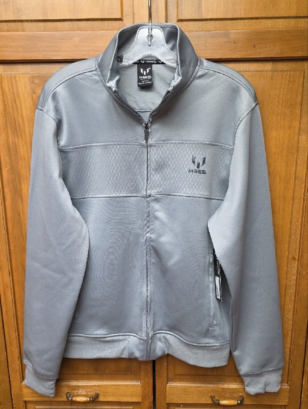 NEW Messi Collection Men's Zip-Up Track Jacket Gray Size Medium